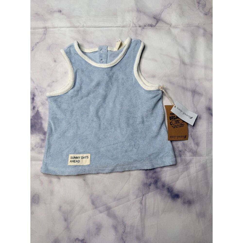 Easy Peasy Blue Terry Cloth Tank Top 24M